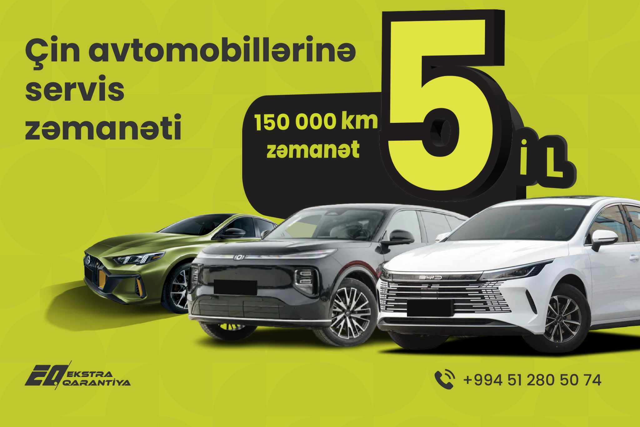 Ekstra Qarantiya Çin avtomobillərinə də zəmanət təqdim edir!