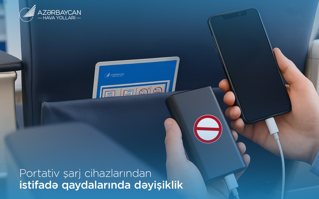 AZAL təyyarələrində “powerbank” qadağası - Yeni qaydalar TƏSDİQLƏNDİ