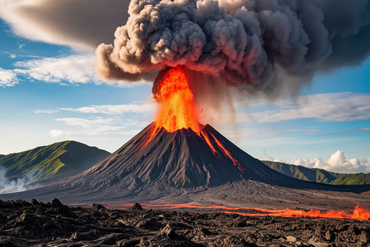 Adalarda yeni vulkan püskürməsi
