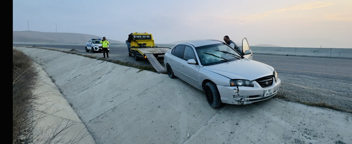Şamaxıda maşın kanala aşdı - Ər-arvad yaralandı