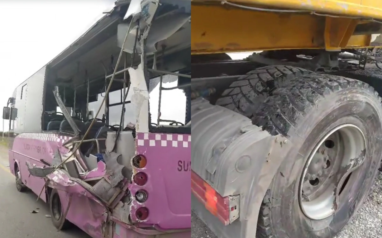 Avtobusla yük maşını toqquşdu - Ölən var