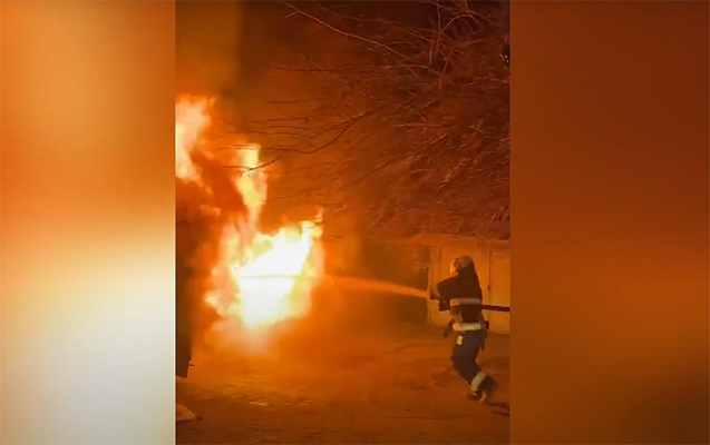 Masazırda BMW yandı - ÖLƏN VAR 