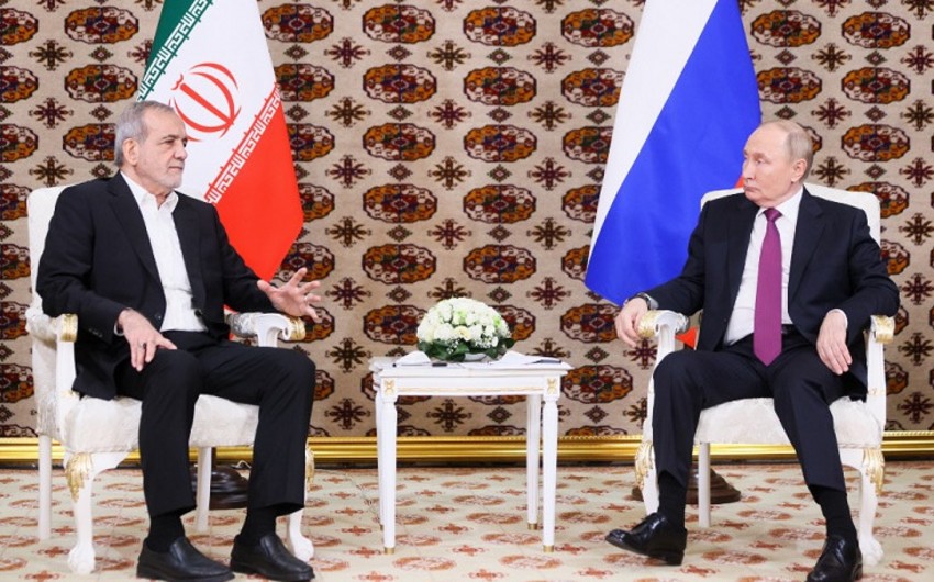 Putinlə Pezeşkian Azərbaycandan keçəcək dəmir yolunu müzakirə edib