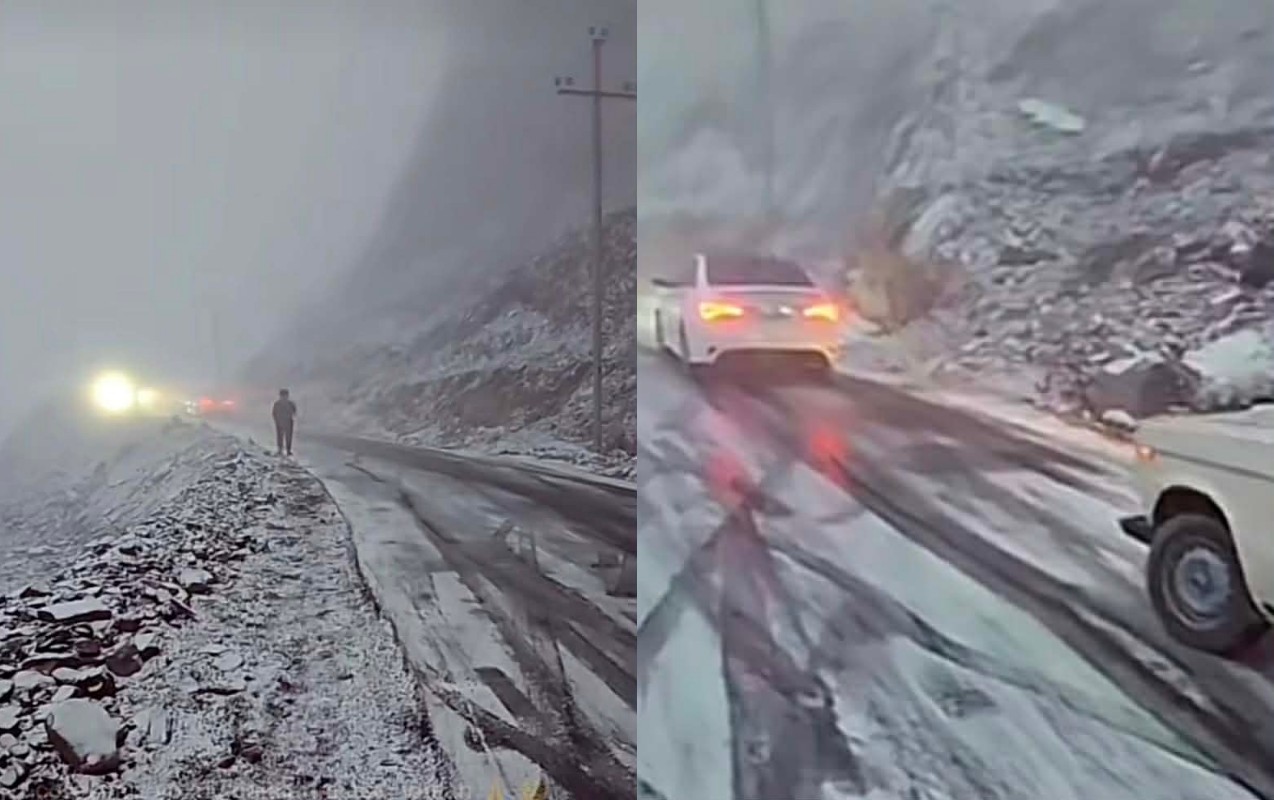 Lazaya gedən yol&nbsp;buz bağladı