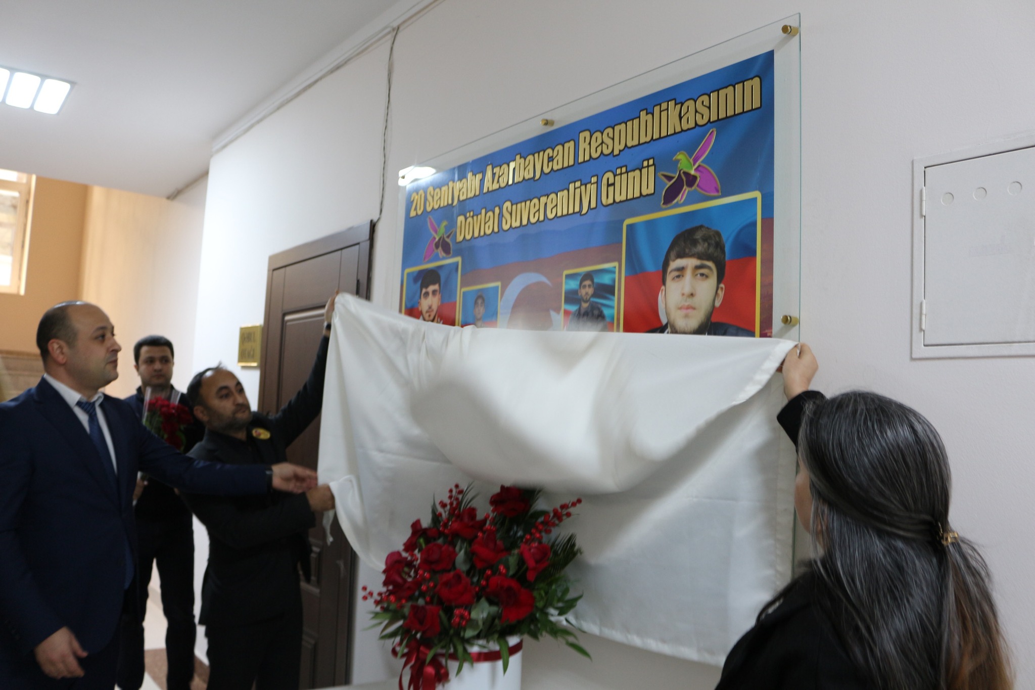 Kollecdə şəhidin xatirə lövhəsinin açılışı oldu - FOTO