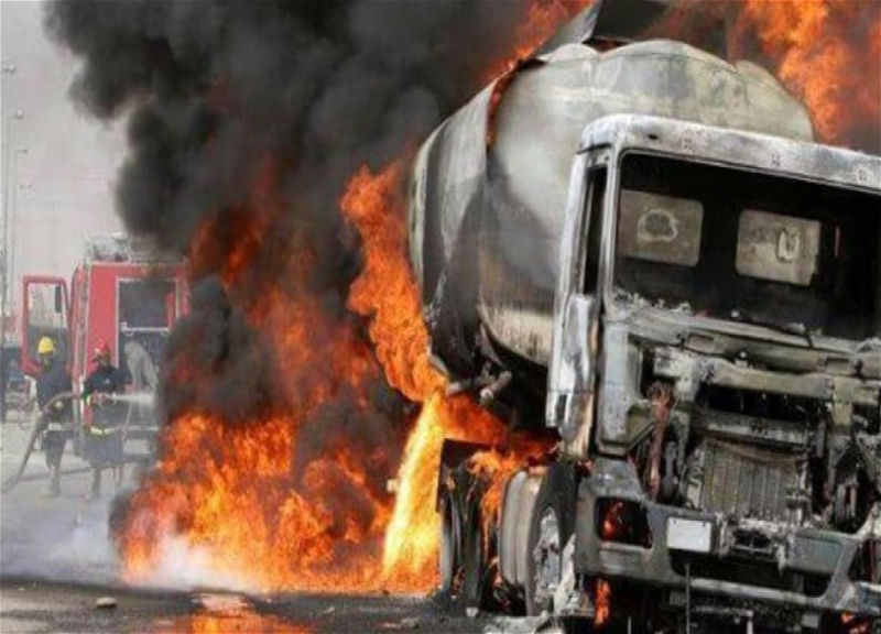 Yanacaq daşıyan maşın yandı - Bir nəfər öldü