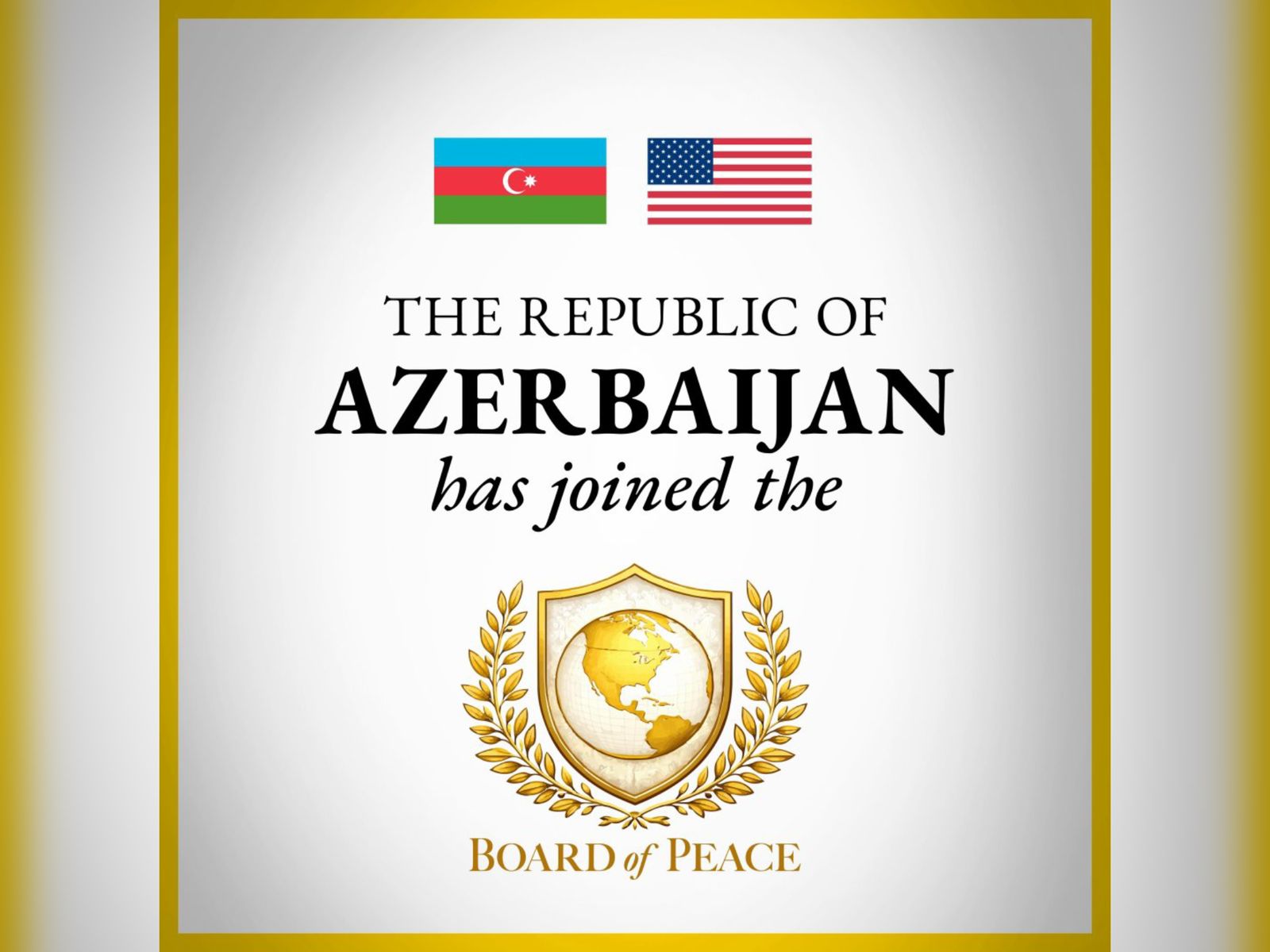 Sülh Şurası Azərbaycanı təsisçi üzv kimi salamladı