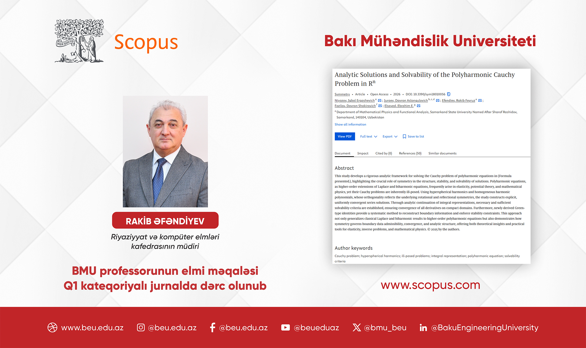 BMU professorunun tədqiqatı Q1kateqoriyalı jurnalda