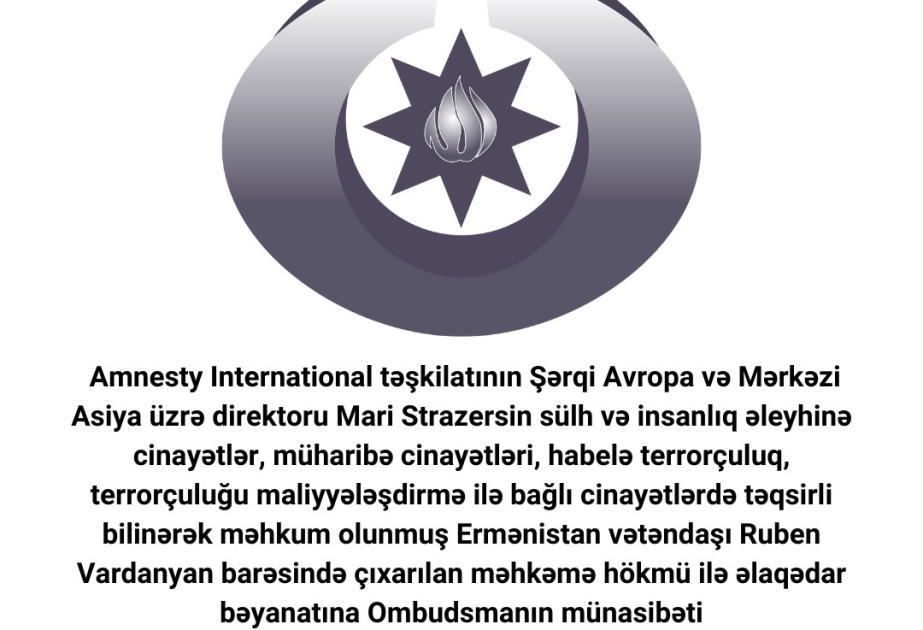 Ombudsman Vardanyanla bağlı açıqlama yaydı