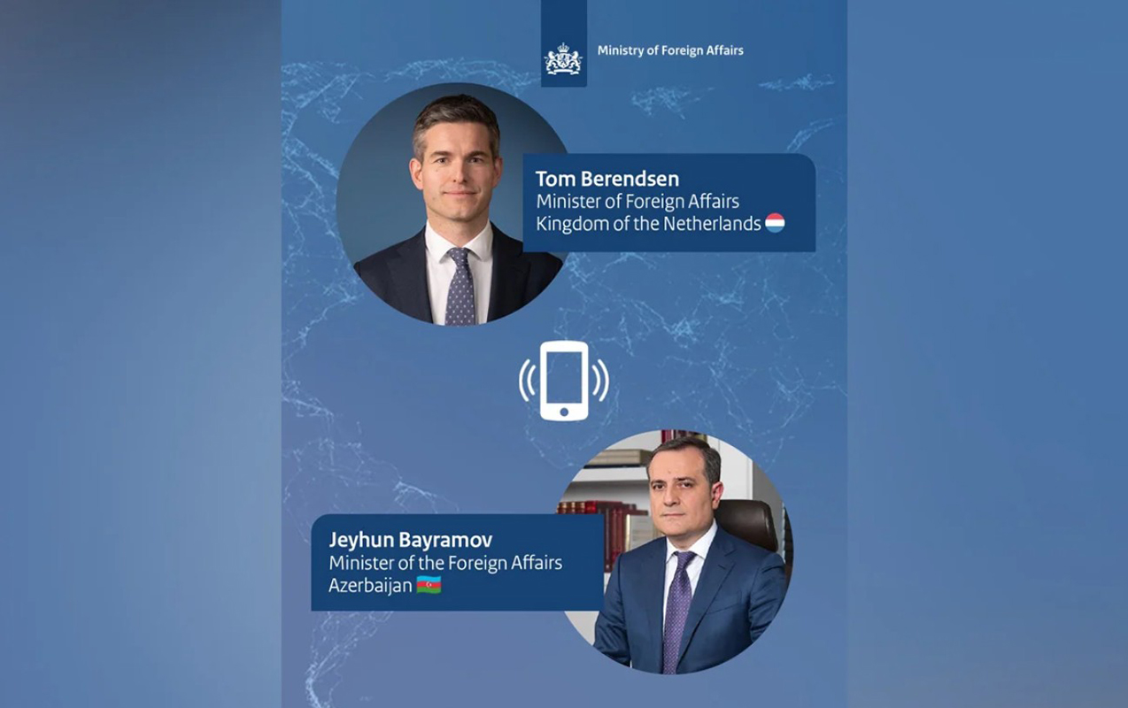 Ceyhun Bayramov niderlandlı həmkarı ilə danışdı