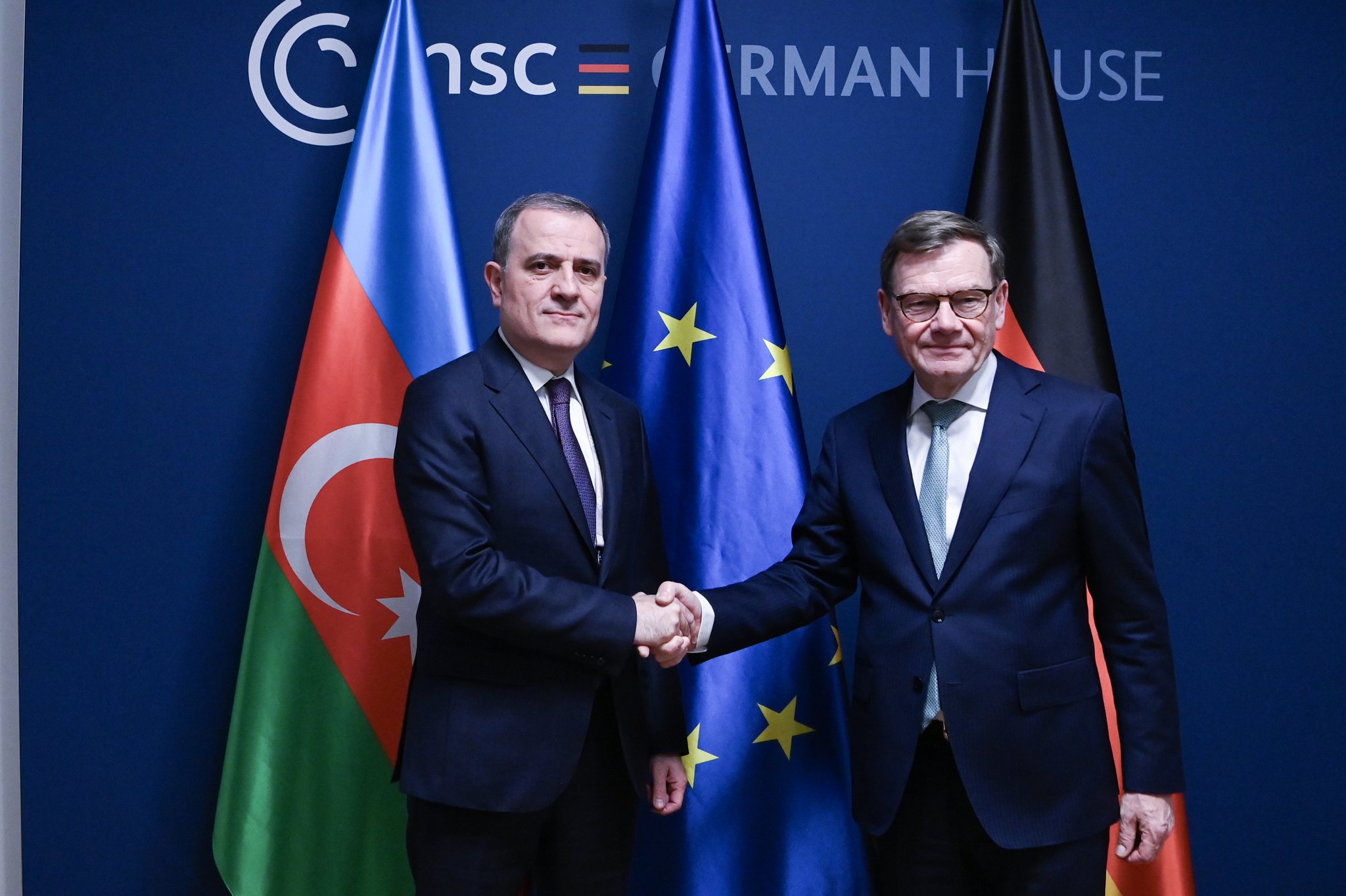 Ceyhun Bayramov with his German counterpart&nbsp;the Middle East discussed