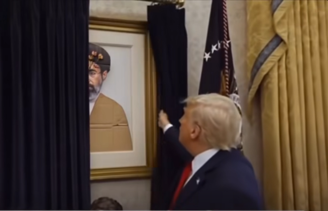 Tramp Xameneinin maketini ələ saldı -&nbsp;VİDEO