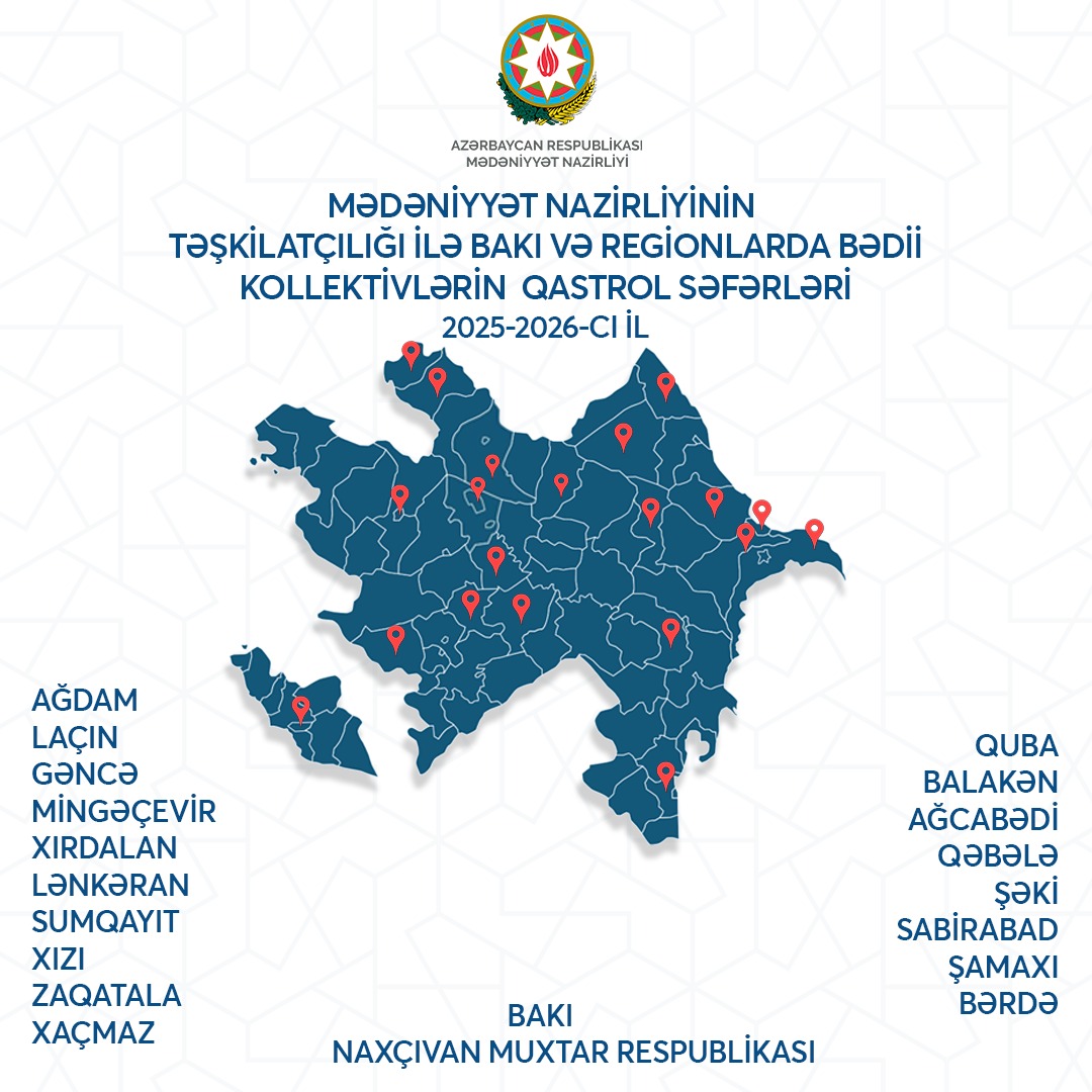 Azerbaycan'da ilk -&nbsp;Bakü ve bölgelerde&nbsp;kültürel turne programı BAŞLAYACAK