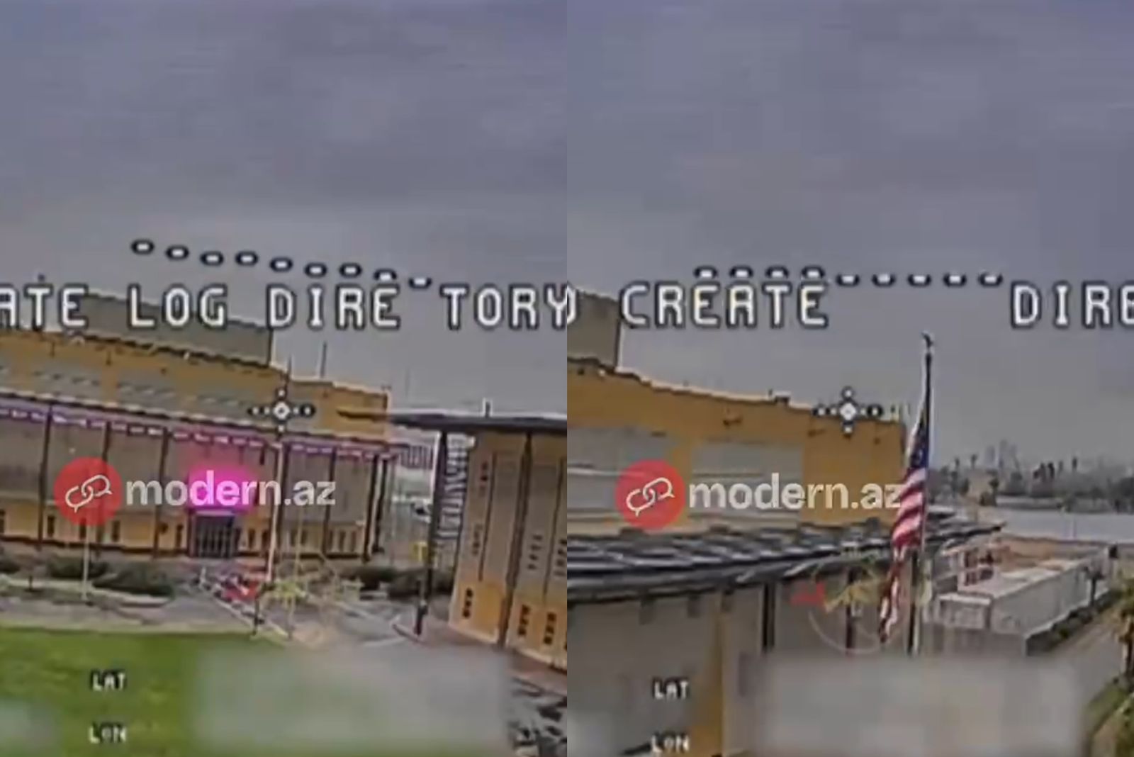 ABŞ səfirliyi üzərində şübhəli dron uçuşu - VİDEO