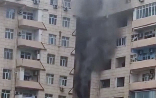 Bakıda yaşayış binasında YANĞIN