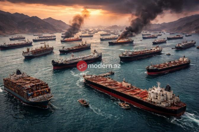 Dünya ticarətinin boğazı sıxıldı -&nbsp;3 min gəmi Hörmüzdə ilişdi