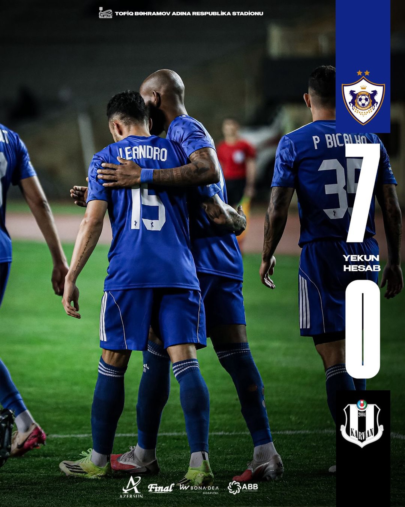 "Qarabağ" "Karvan Yevlax"a 7 cavabsız qol vurdu