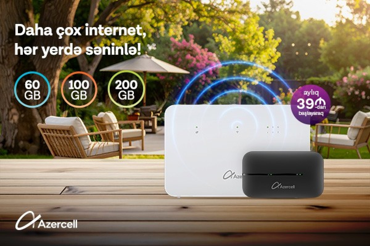 Azercell-dən &ldquo;MiFi&rdquo; və &ldquo;Wi-Fi&rdquo; cihazları ilə istənilən yerdə onlayn ol!