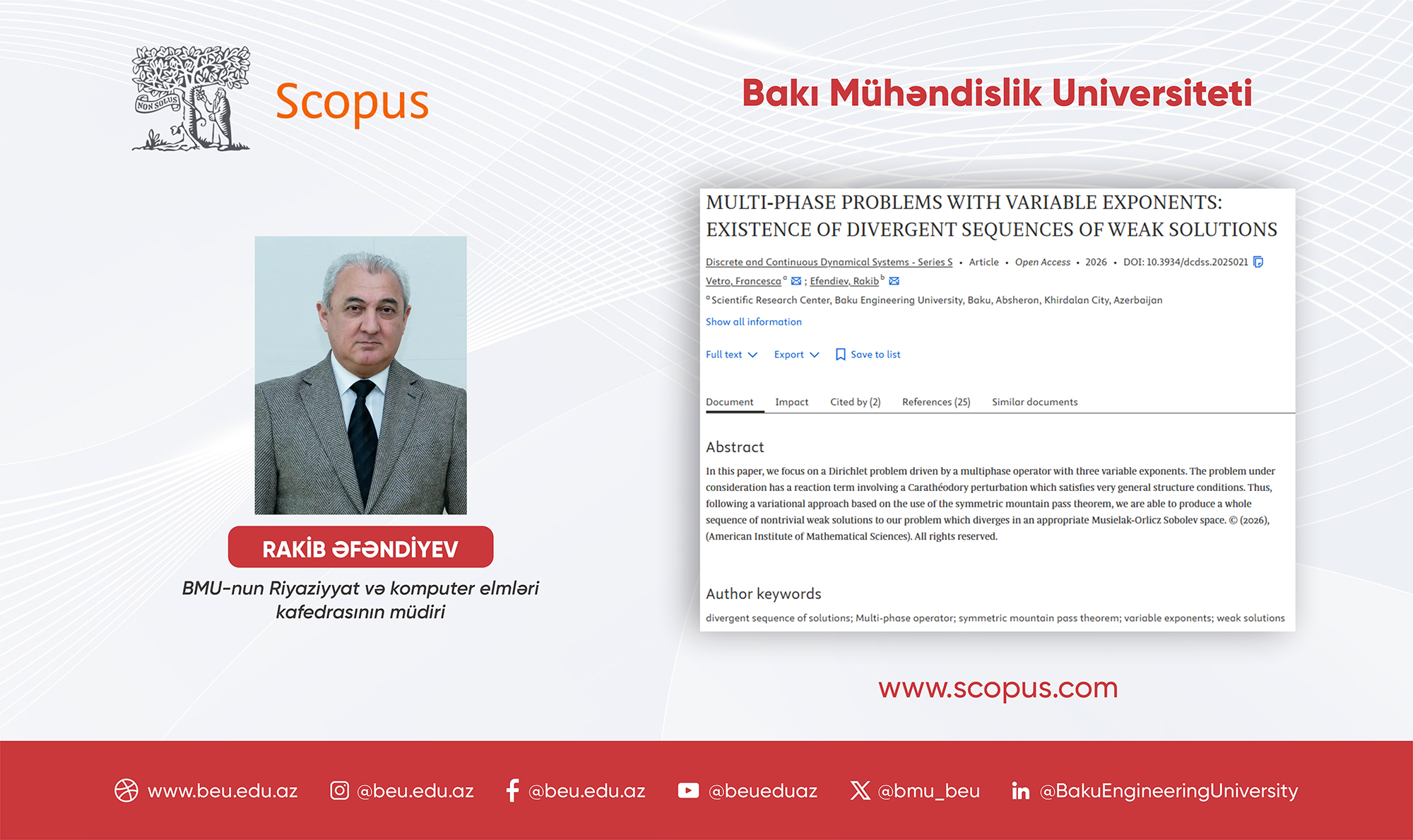 BMU aliminin məqaləsi Q1 kateqoriyalı jurnalda