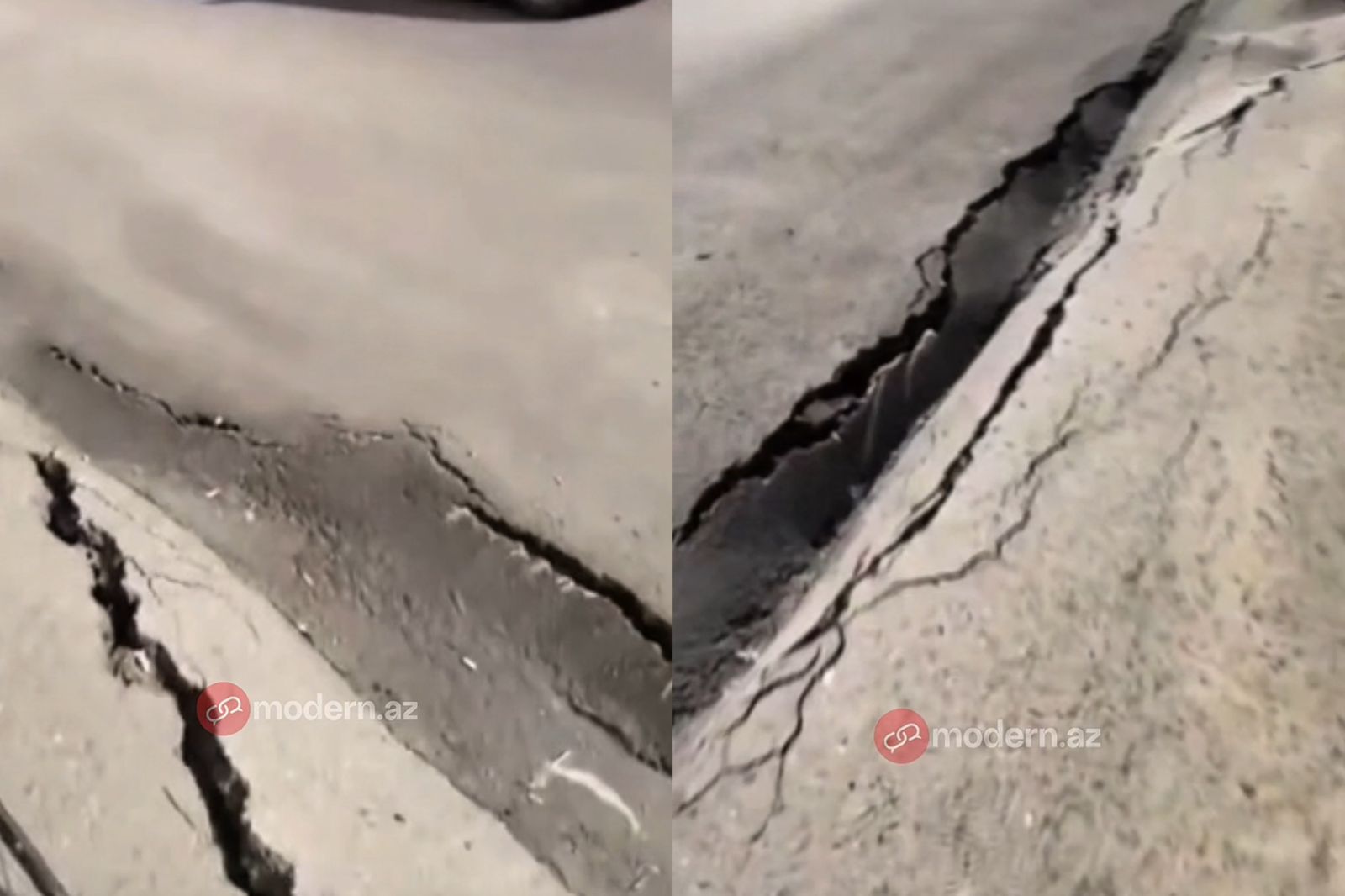 Sabunçuda asfalt çöküb - VİDEO