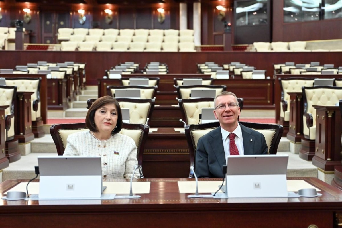 Latviya Prezidenti Milli Məclisdə olub