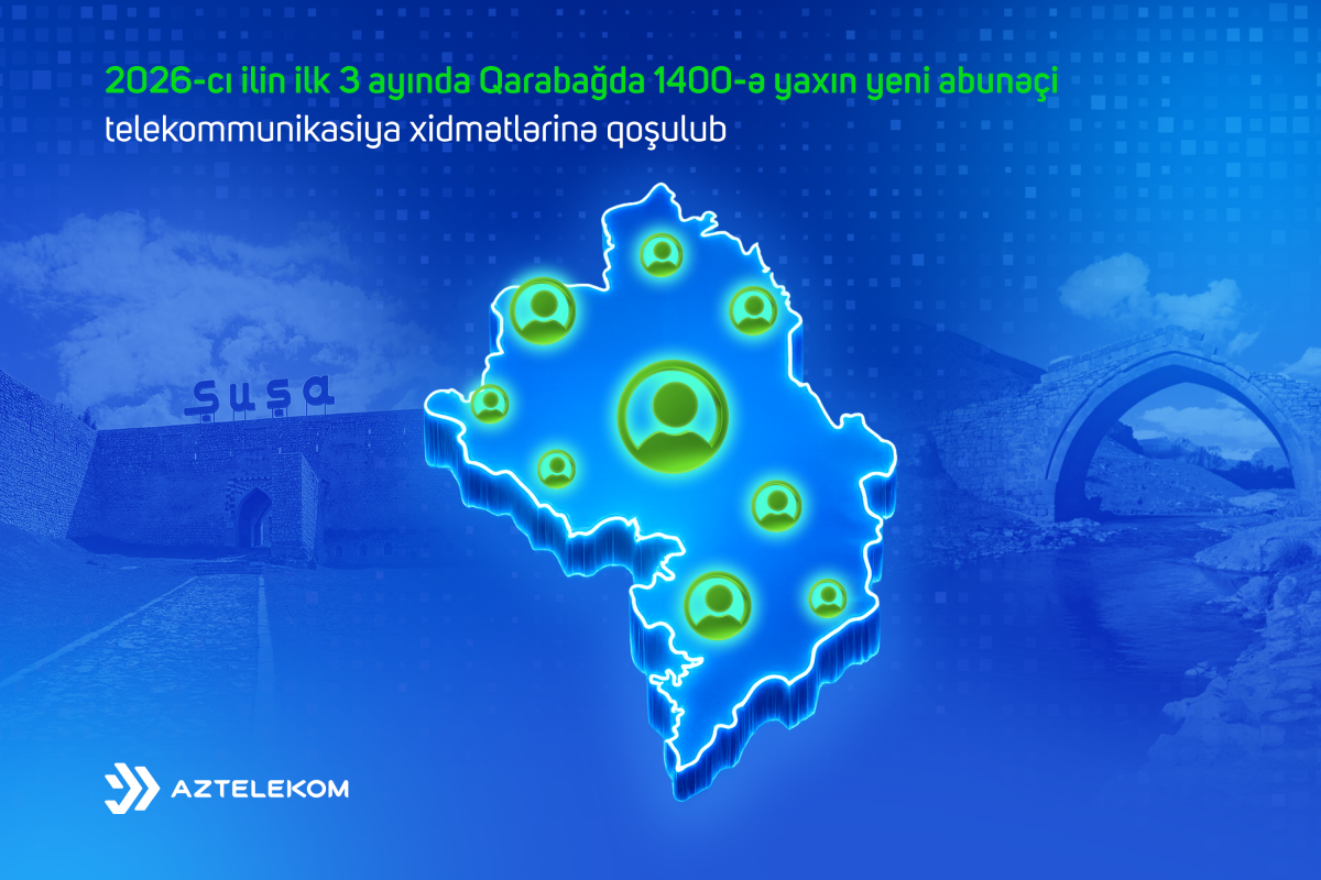 Qarabağda 1400 yeni abunəçi telekommunikasiya xidmətlərinə qoşulub