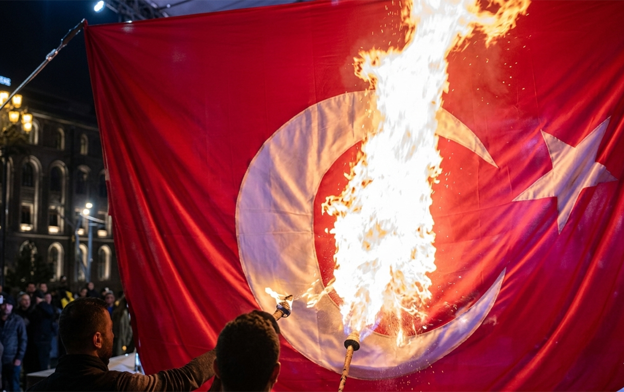 XİN-dən İrəvanda Türkiyə bayrağının yandırılmasına ETİRAZ