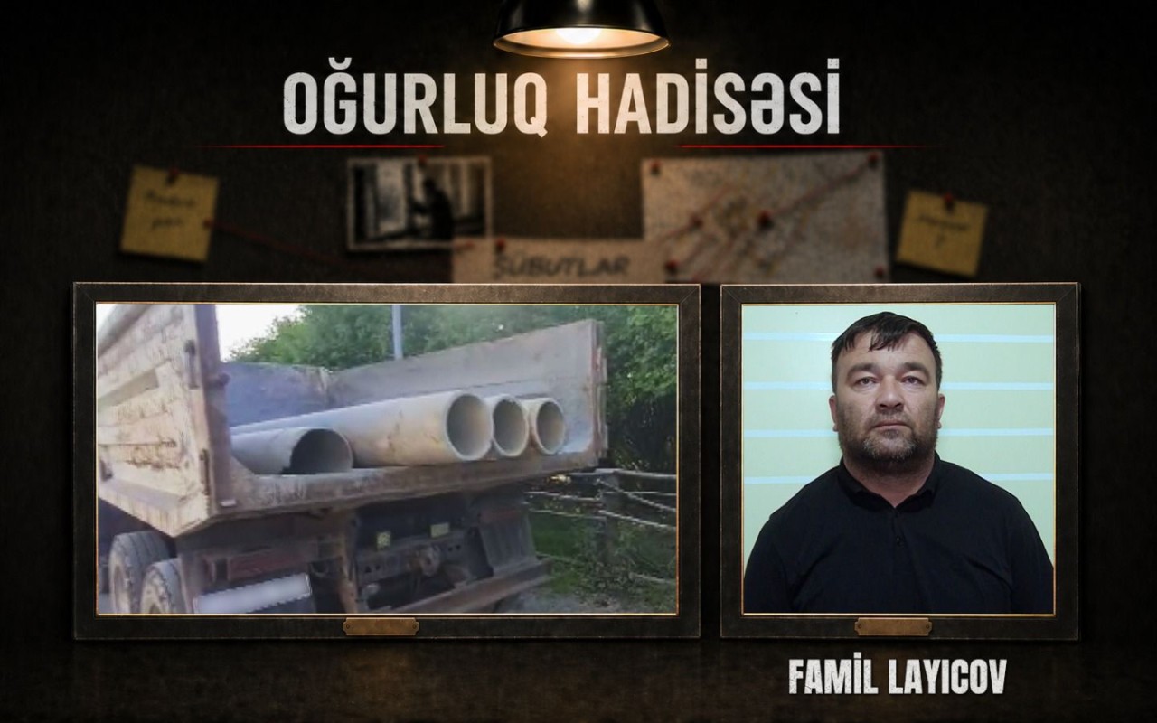 Kanalizasiya borularını oğurlayan şəxs saxlanıldı - VİDEO