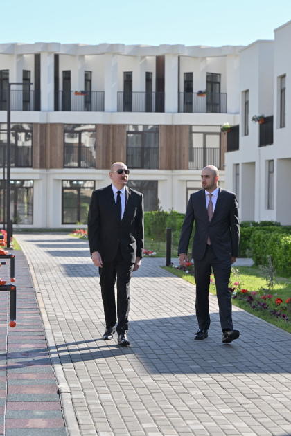 Prezident Zəngilanın ilk yaşayış kompleksində - FOTOLAR