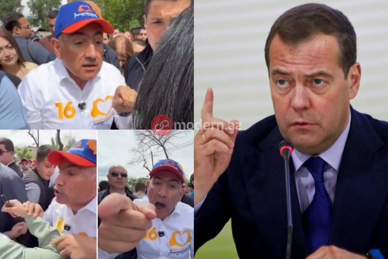Əhali Paşinyanı&nbsp;Parisə, Makronun yanına qovacaq - Medvedev