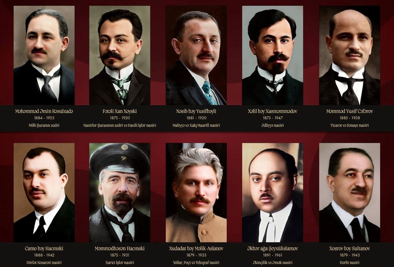 Azərbaycan Cümhuriyyətinin ilk hökumətində nazirlər - ADLAR