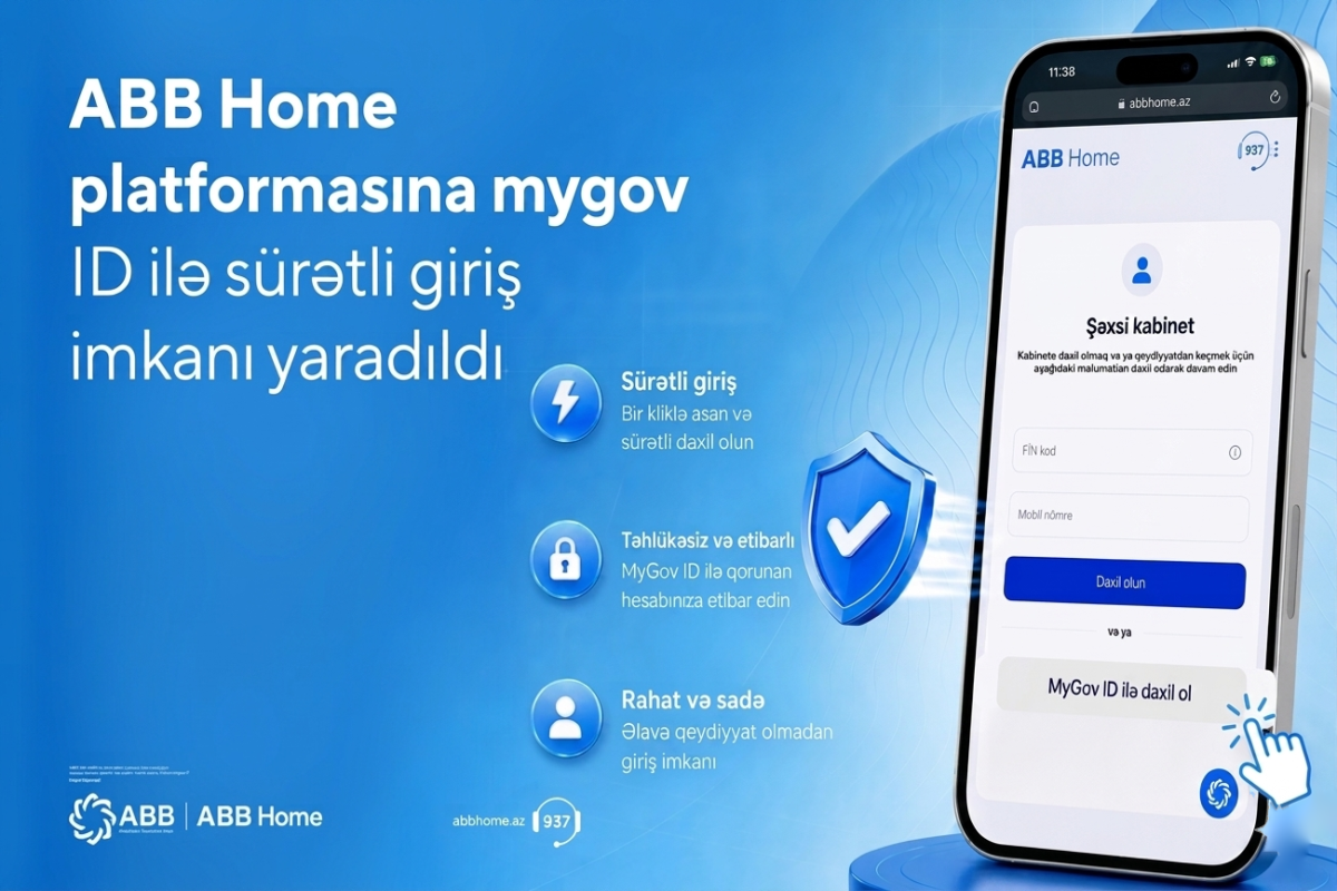 ABB Home platformasına Mygov ID ilə daha sürətli giriş imkanı!
