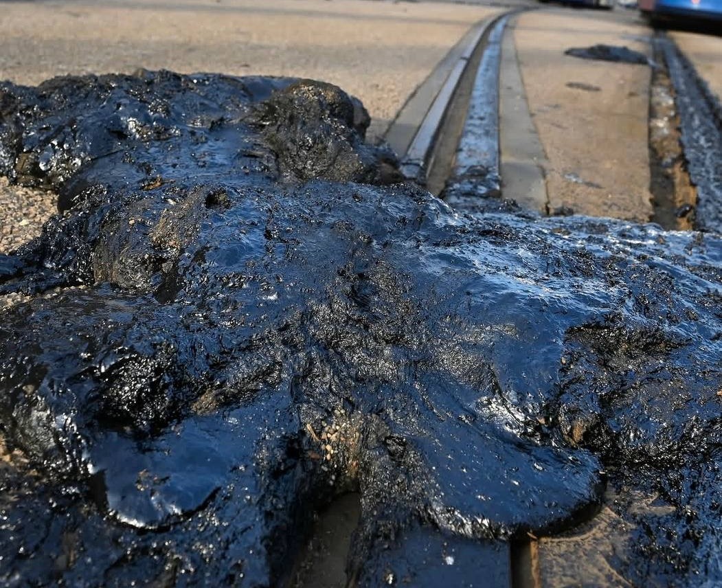 Heat that melts asphalt - PHOTO