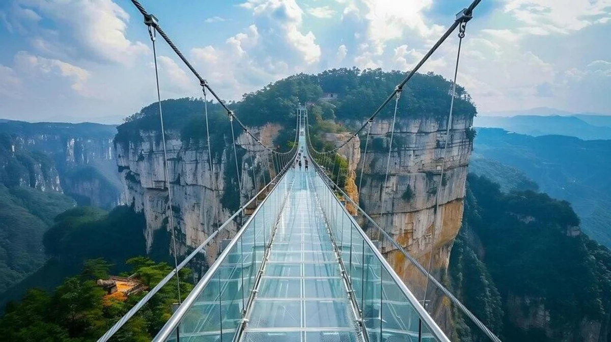 Məşhur şüşə körpü çatladı - FOTO