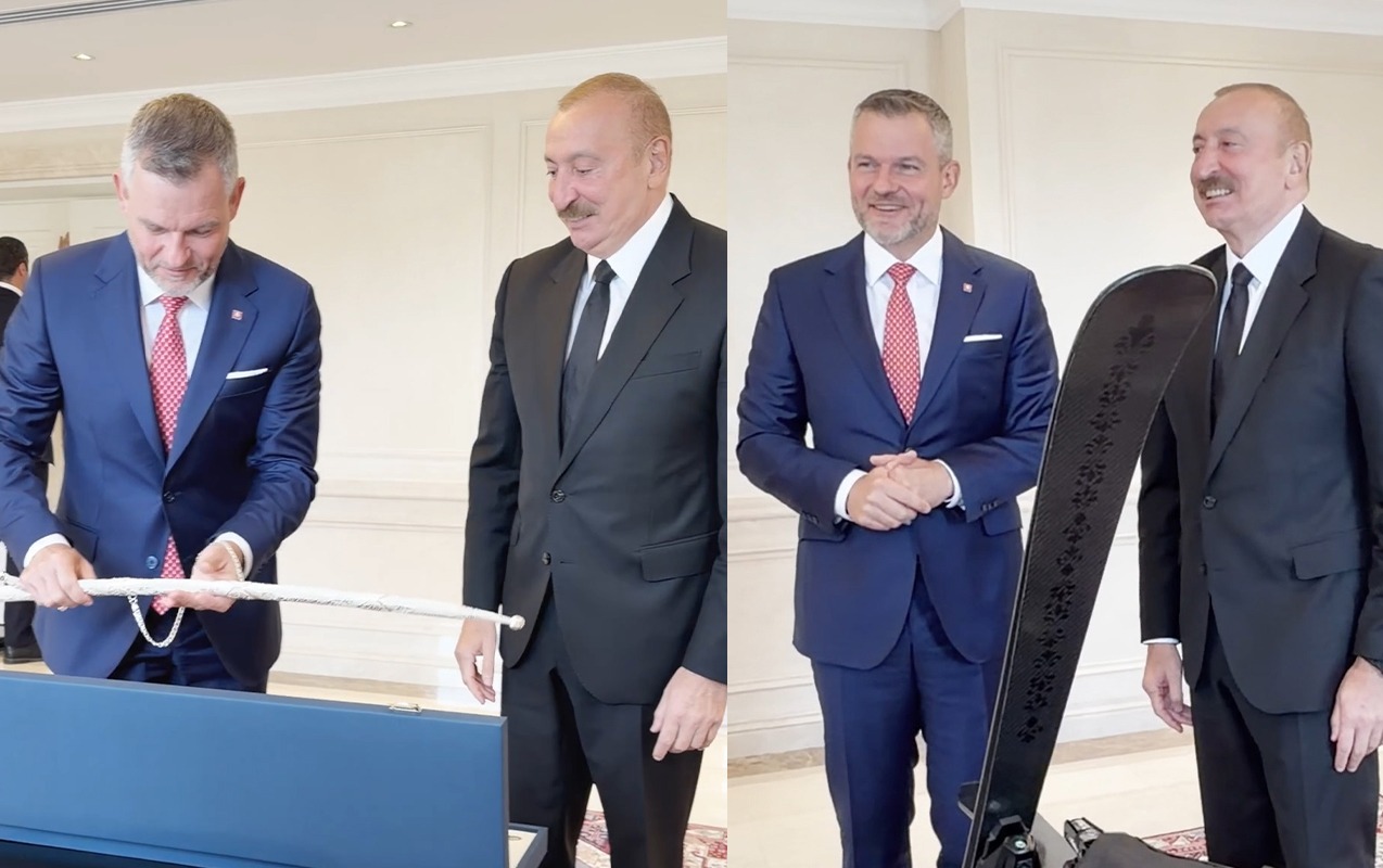 Prezidentlər bir-birinə hədiyyə verdilər - VİDEO