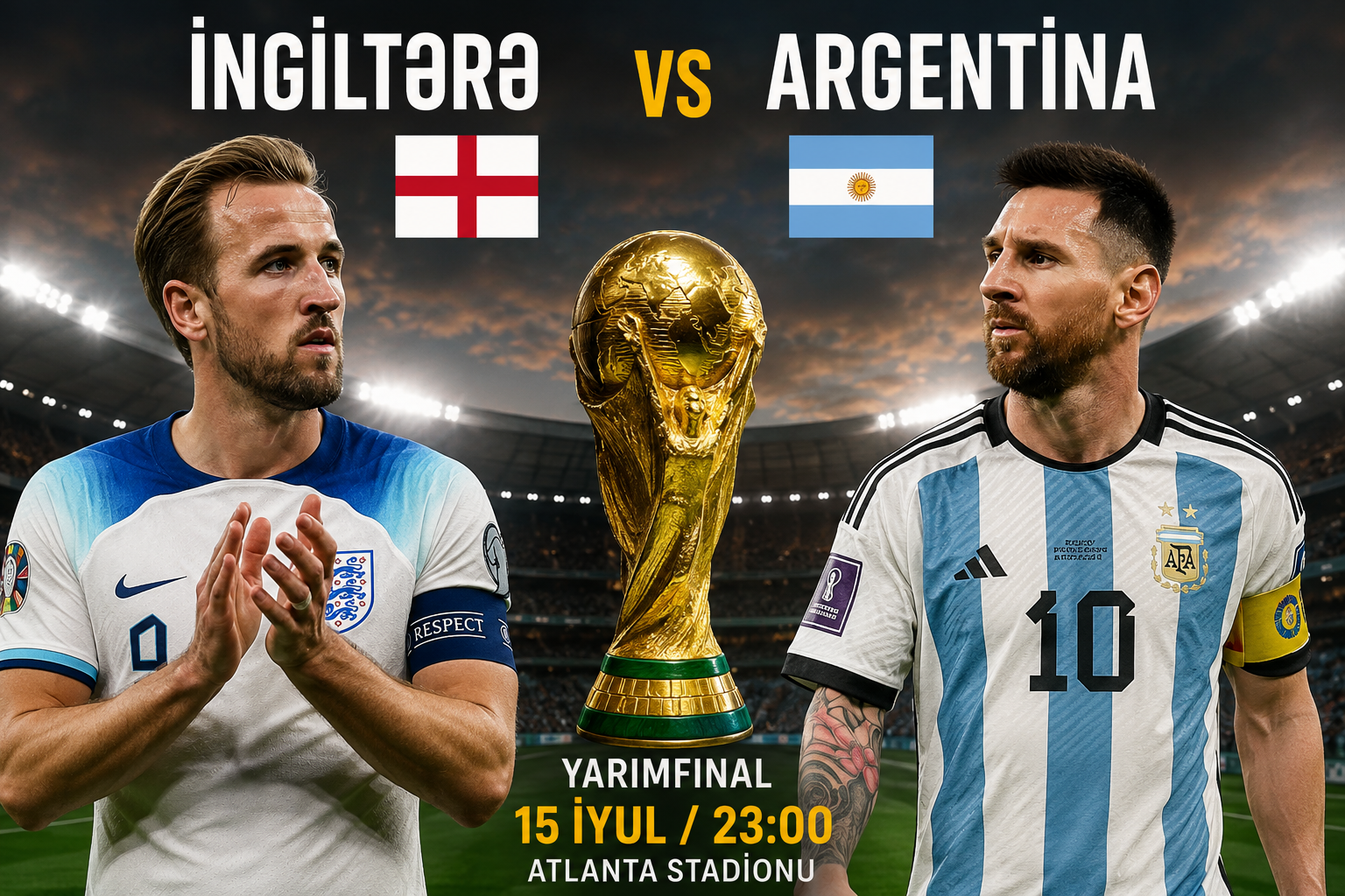 İspaniyanın finaldakı rəqibi müəyyənləşir: İngiltərə - Argentina üz-üzə