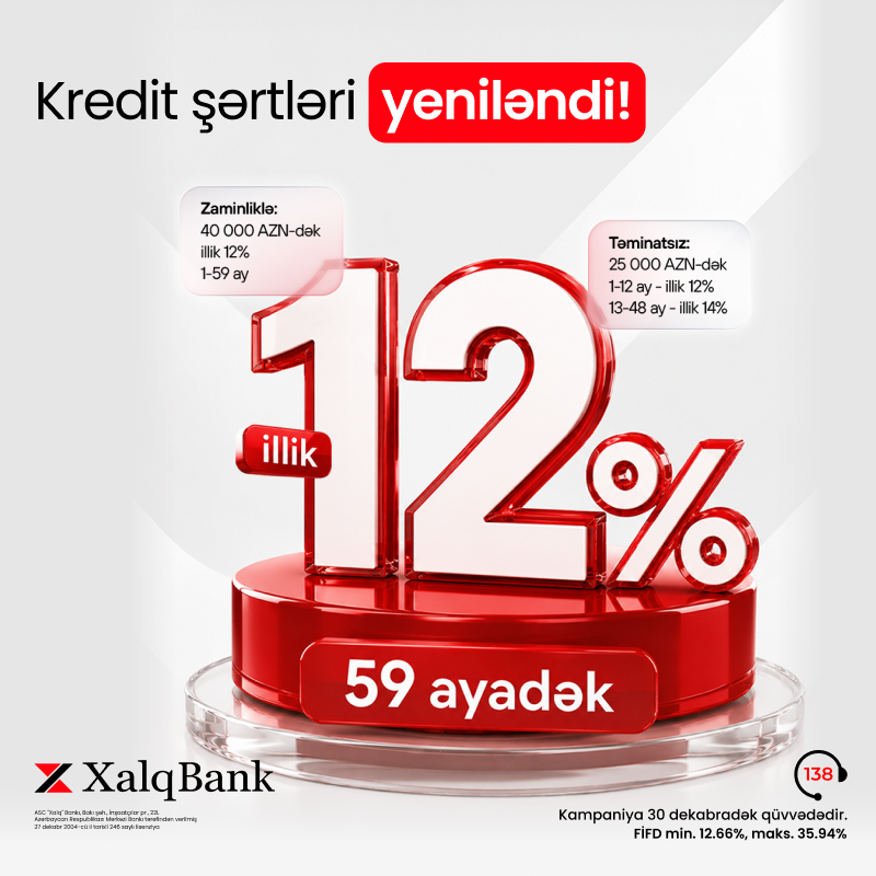Xalq Bank nağd pul kreditinin şərtlərini yenilədi