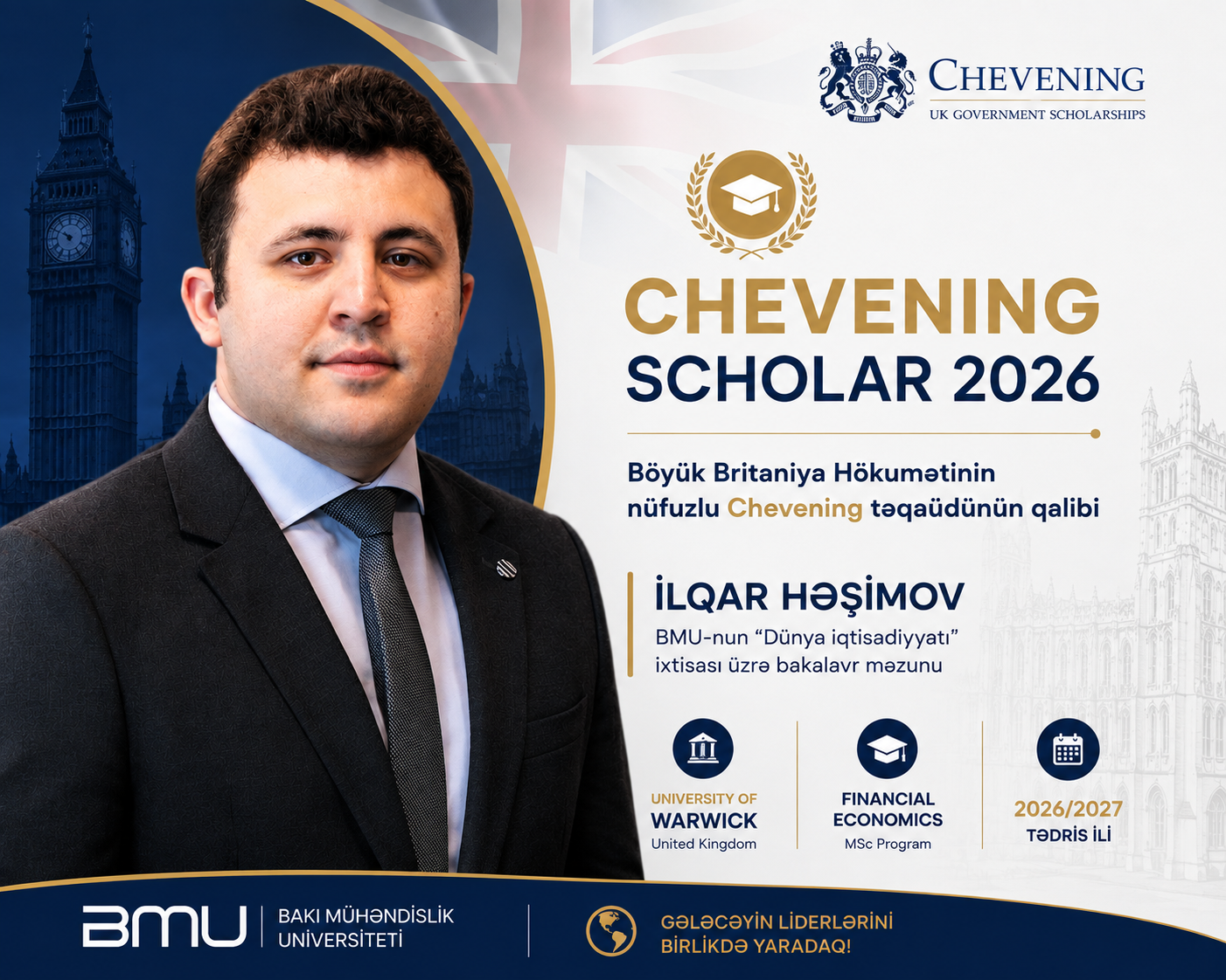 BMU məzunu dünyaca məşhur Chevening təqaüdünün qalibi oldu