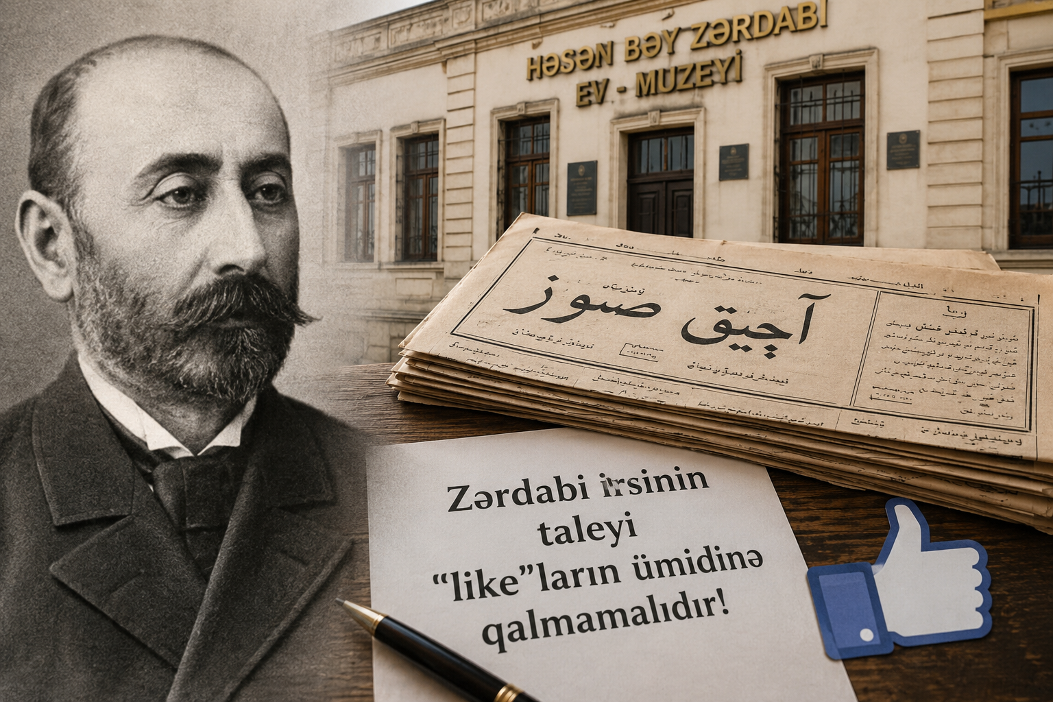 Qəzetdən alqoritmə: Zərdabi irsinin taleyi "like"ların ümidinə qalmamalıdır