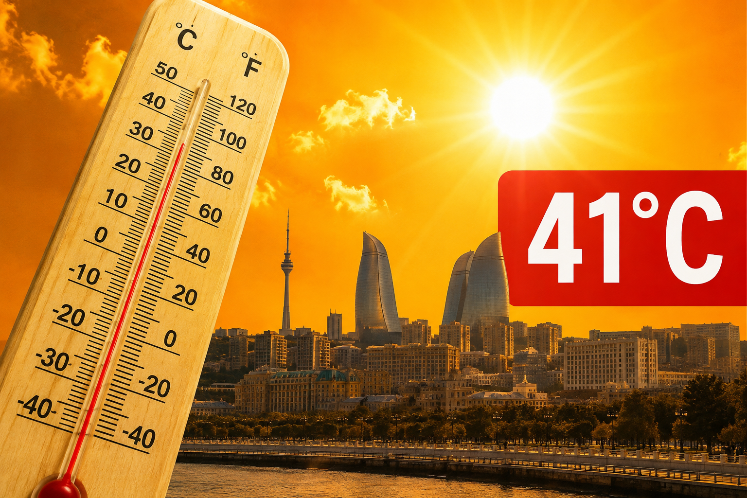 Sabah üçün qızmar xəbərdarlıq: Temperatur 41 dərəcəyə qalxacaq