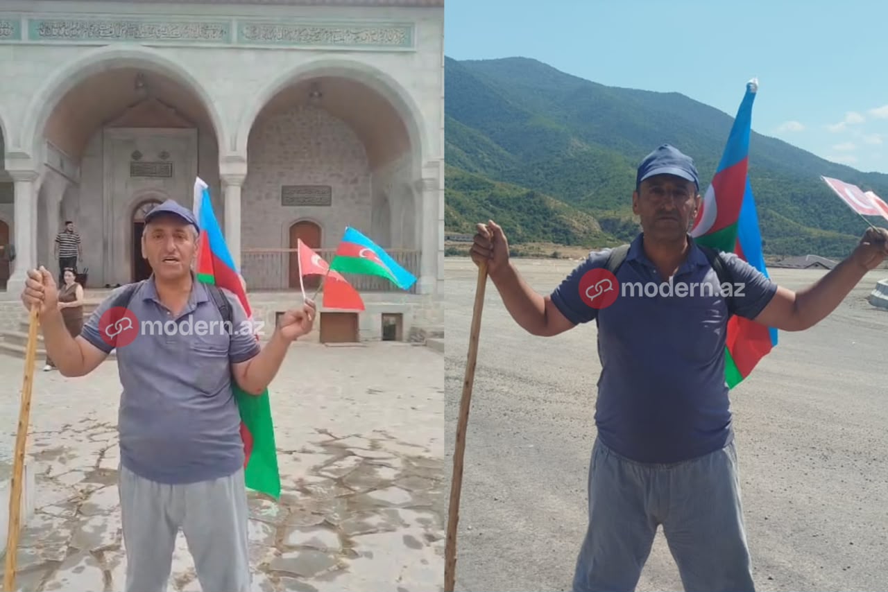 Bakıdan piyada yola çıxan veteran Şuşaya çatdı - VİDEO