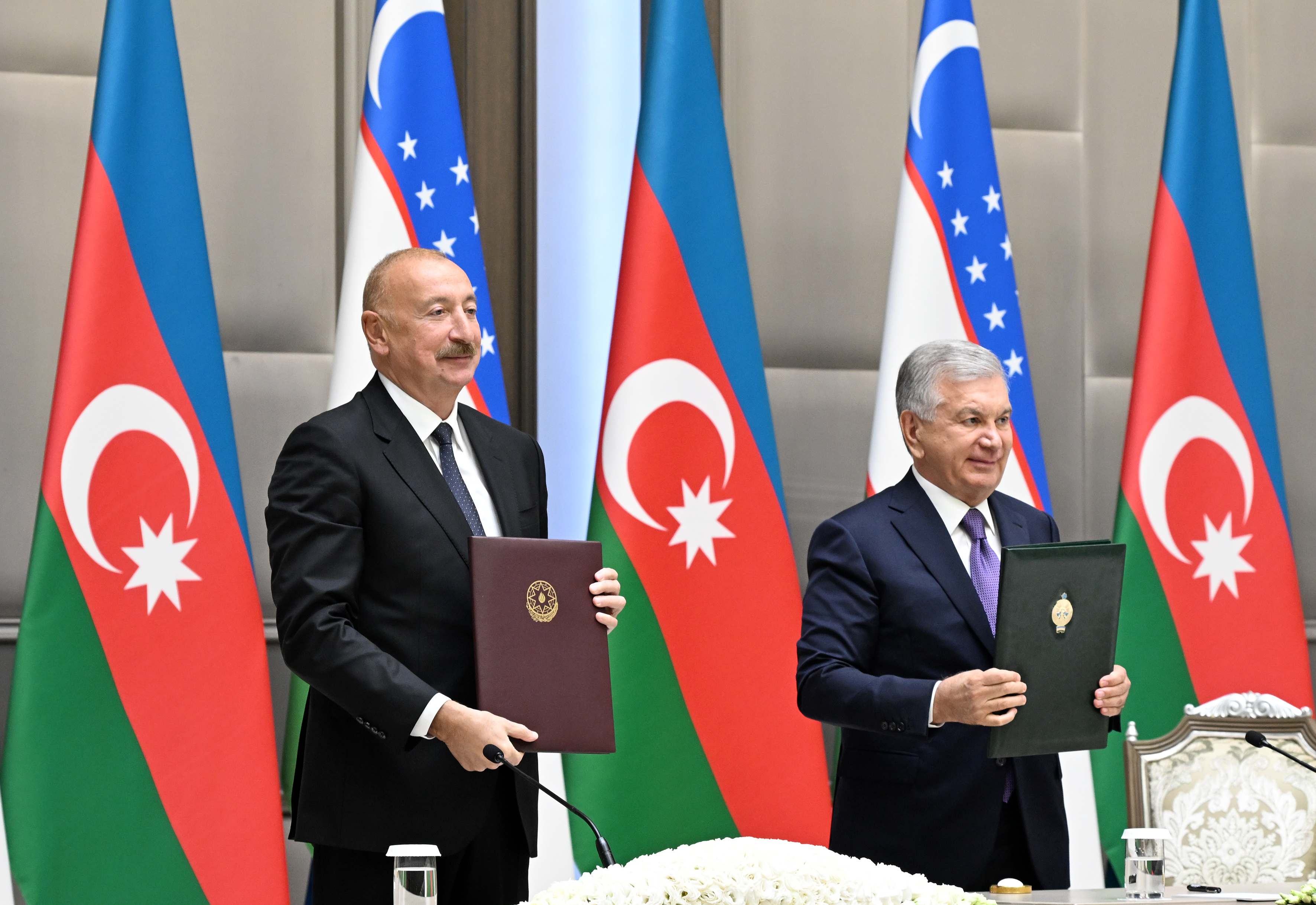 Azərbaycan-Özbəkistan sənədlərinin imzalanması və mübadiləsi mərasimi olub