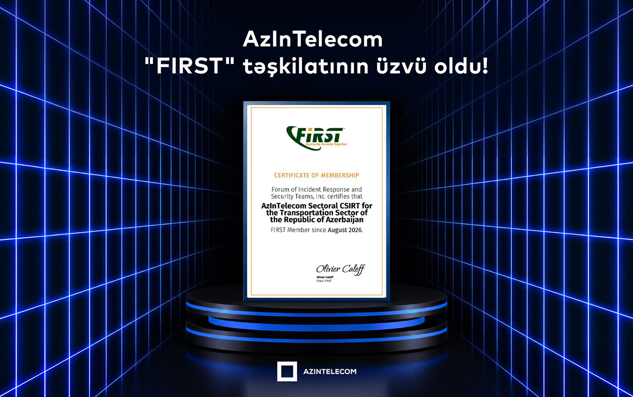 &ldquo;AzInTelecom&rdquo;un kibertəhlükəsizlik xidməti qlobal səviyyədə tanındı