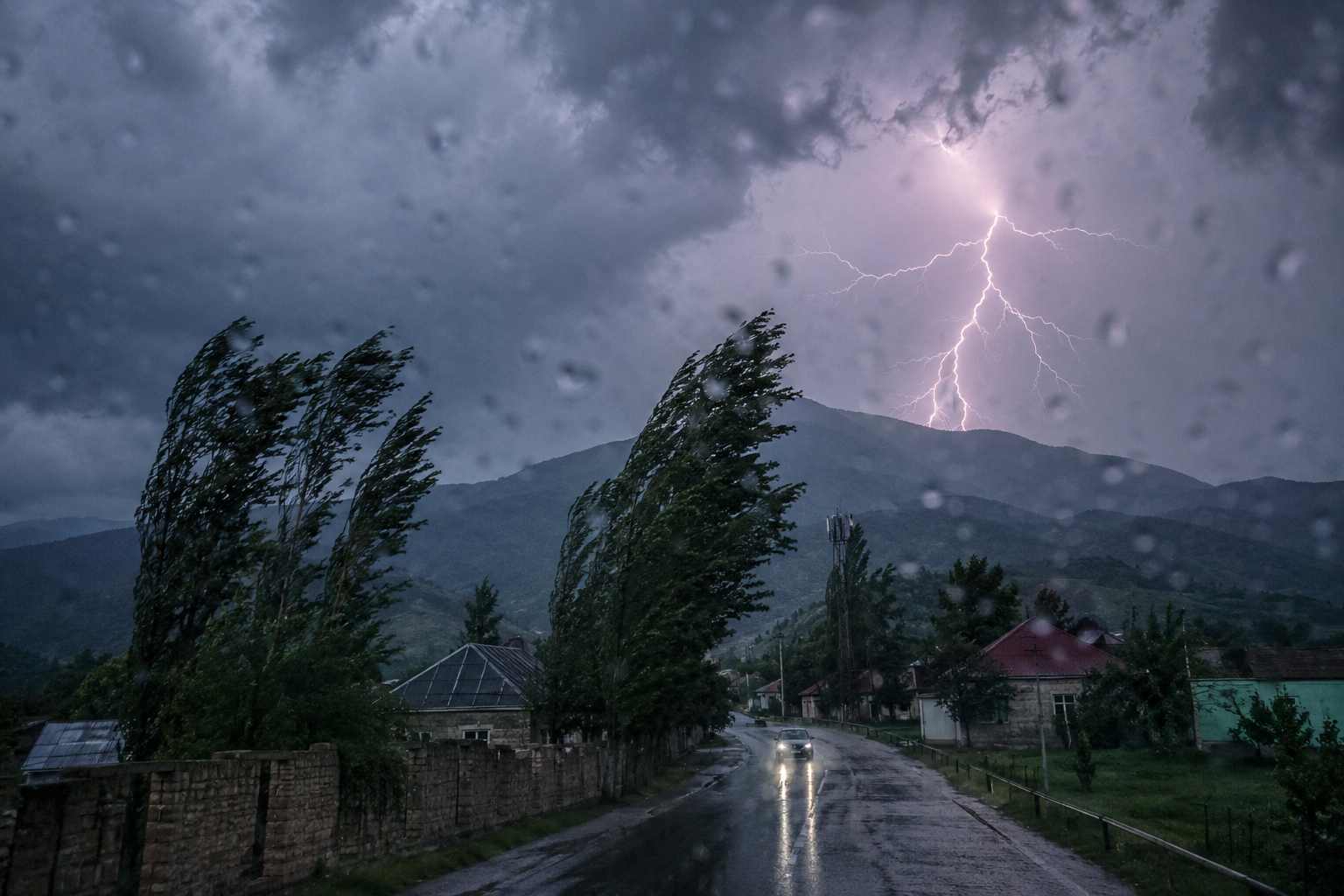 Rayonlara yağış yağdı, külək gücləndi