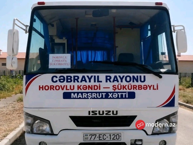 Cəbrayılda kəndlərarası avtobus marşrutu açıldı - FOTO