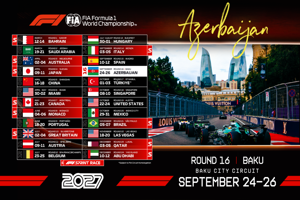 2027-ci il Formula 1 Azərbaycan Qran-prisinin tarixi açıqlandı