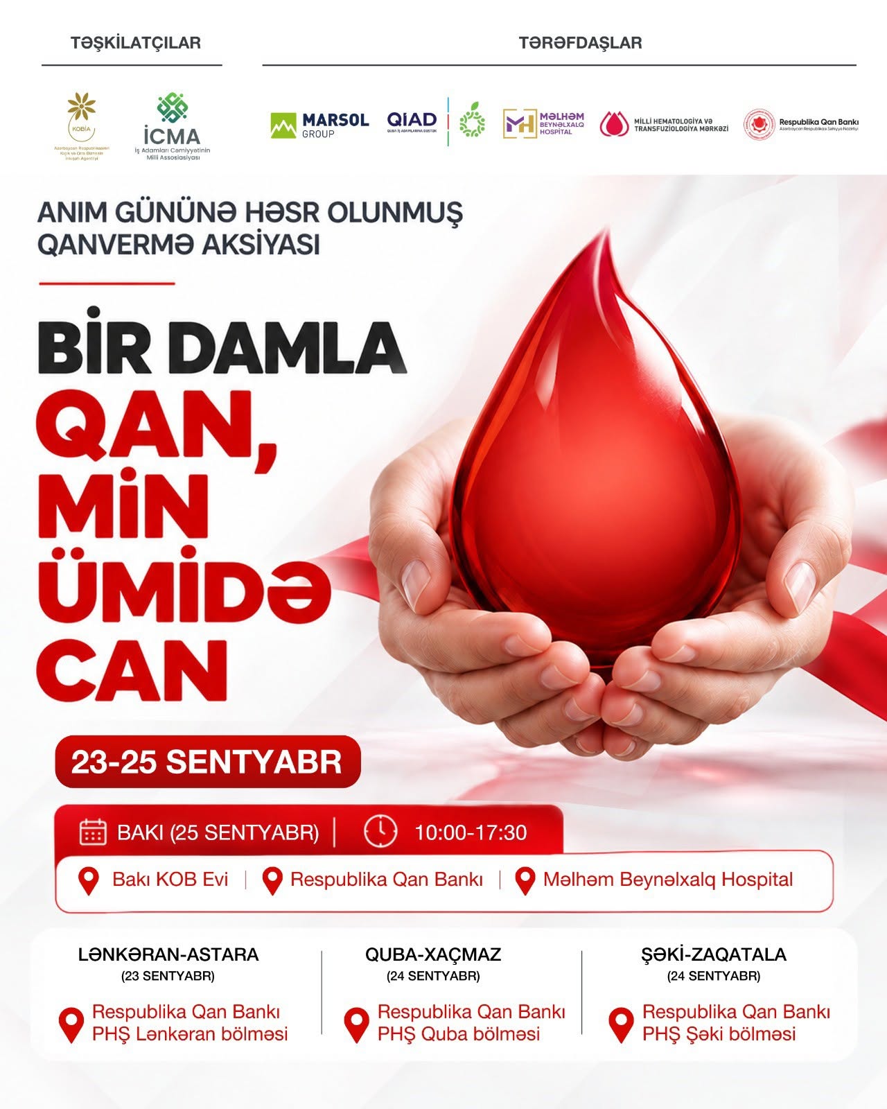 Anım Gününə həsr olunan qanvermə aksiyası keçiriləcək