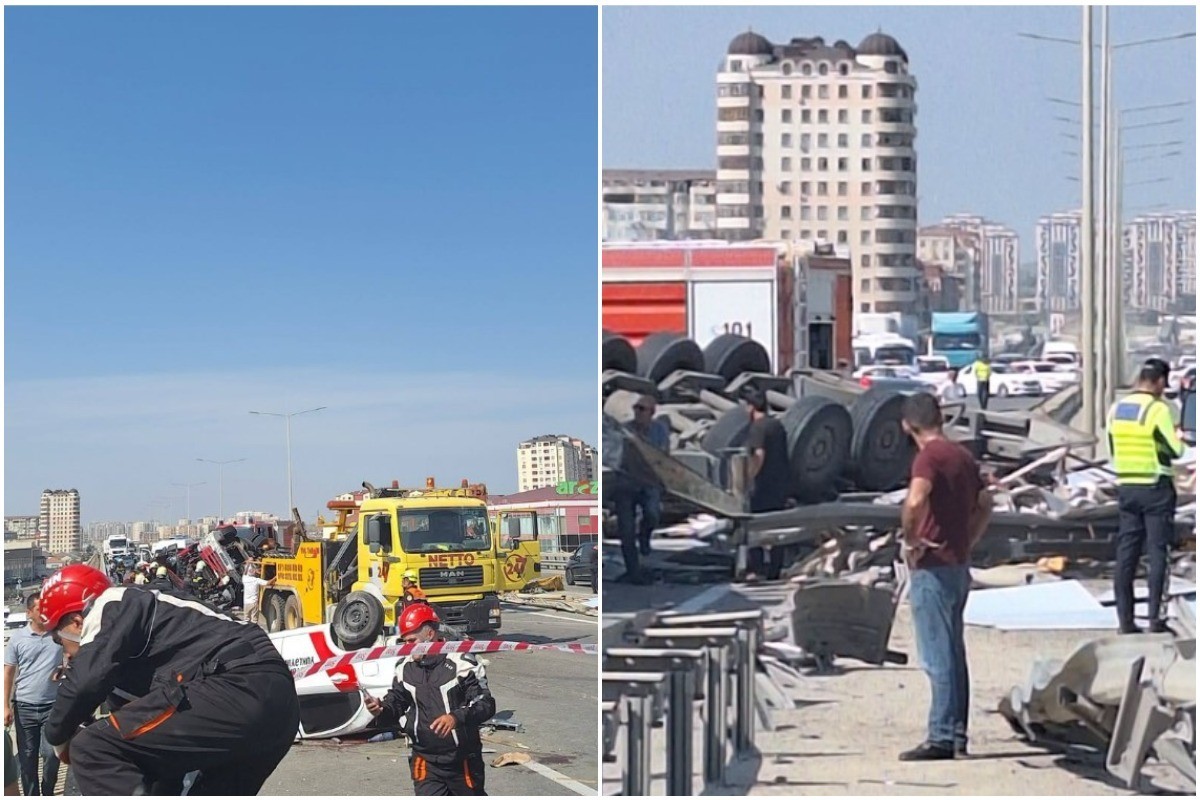 Bakı-Quba yolunda yük maşını minik avtomobilin üstünə aşdı, ölən və yaralananlar var