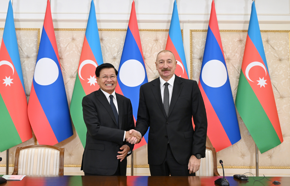 İlham Əliyev və Laos Prezidenti mətbuata bəyanat veriblər - YENİLƏNƏCƏK