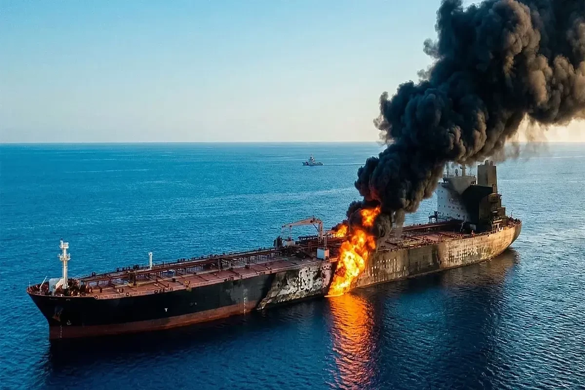 Hörmüzdə tanker yanıb